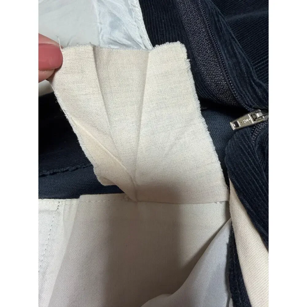 VTG‎ Gucci Corduroy Trousers Mens 52 Italy Navy OPTI Zip Designer Tailored 33x31